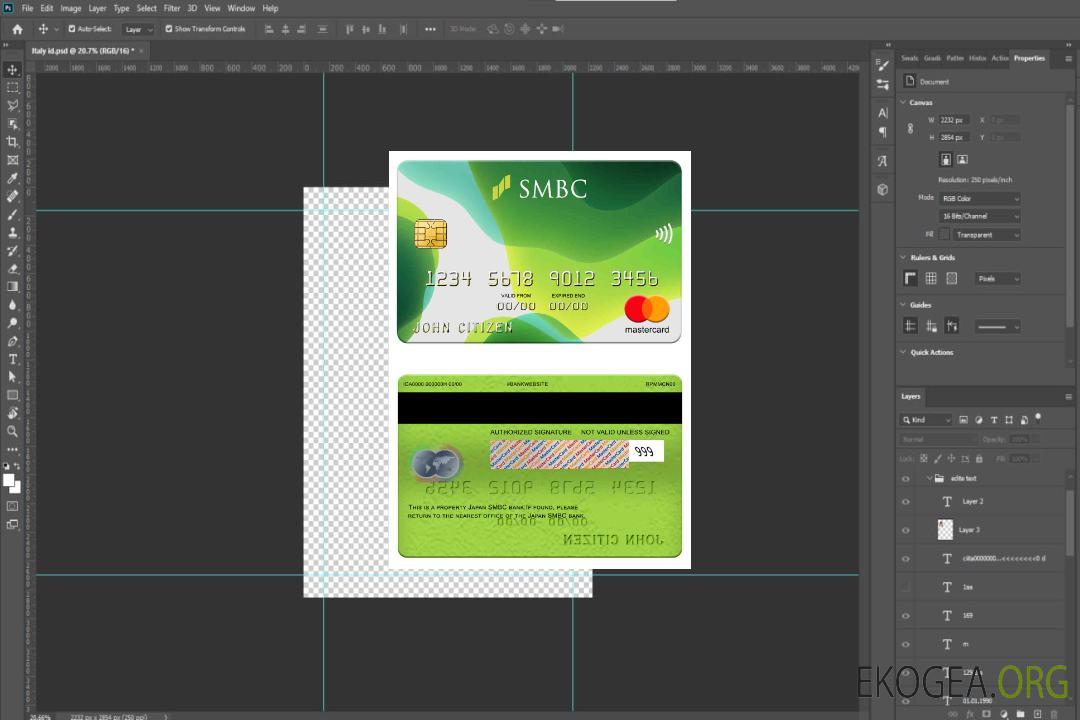 Mastercard de la banque SMBC japonaise template